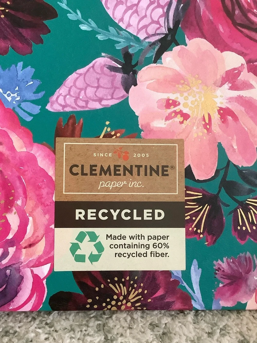 Clementine Paper Co Floral Brights Lined Journal Hardcover Notebook NWT 8.25”x10